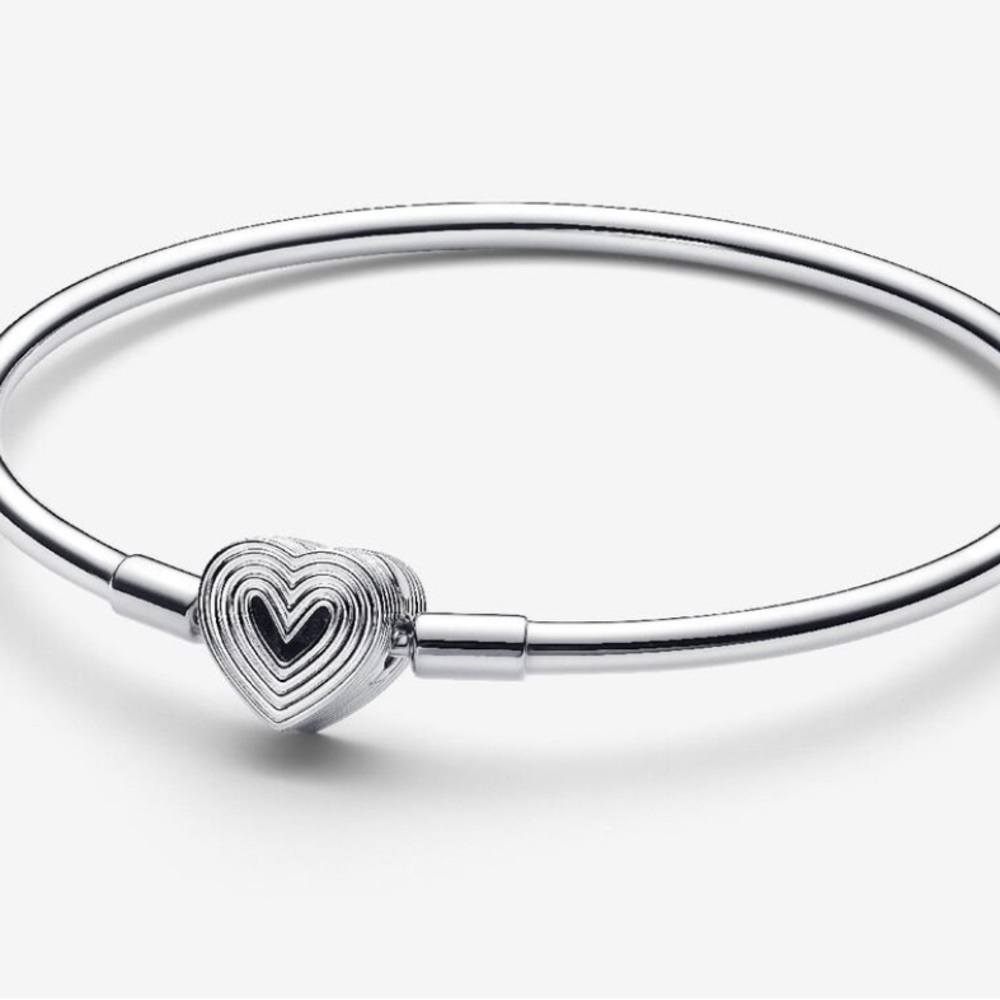 PANDORA Silver Heart Charm Bracelet
